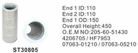 Фильтр гидравлический ST30805 STAL для спецтехники  Фильтр гидравлический ST30805 STAL для спецтехники